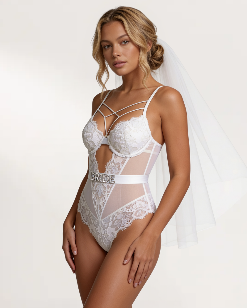 Ivory personalized wedding bodysuit – flawluxe bridal lingerie