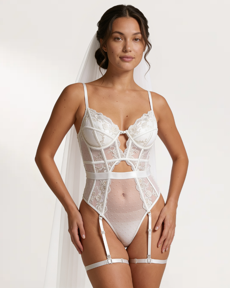 Ivory velvet personalized wedding lingerie set – flawluxe bridal collection