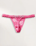 Custom name thong in Pink with personalized rhinestone lettering – flawluxe