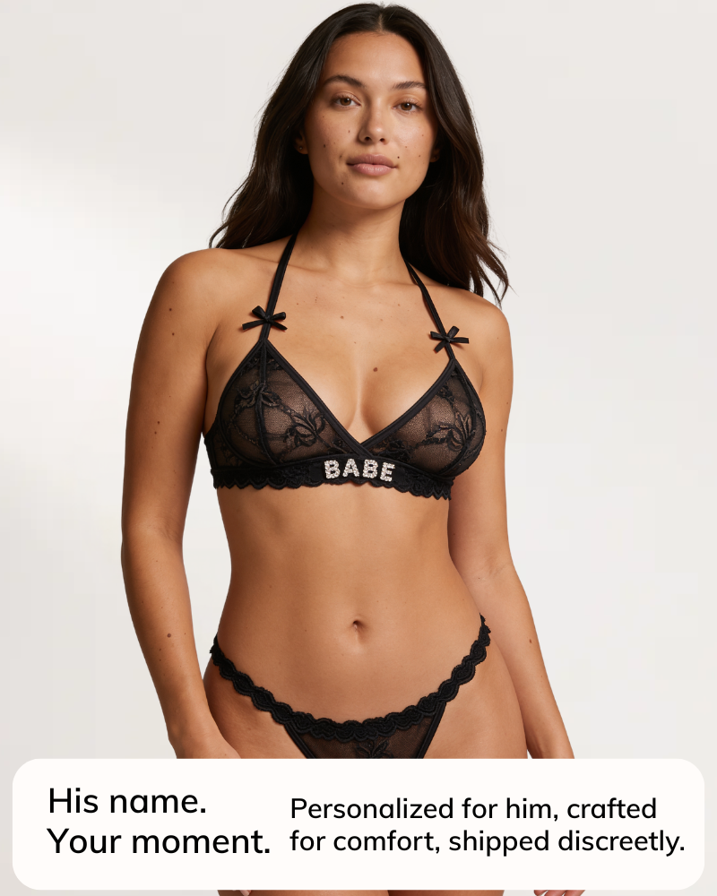 Personalized name thong with custom rhinestone lettering – flawluxe
